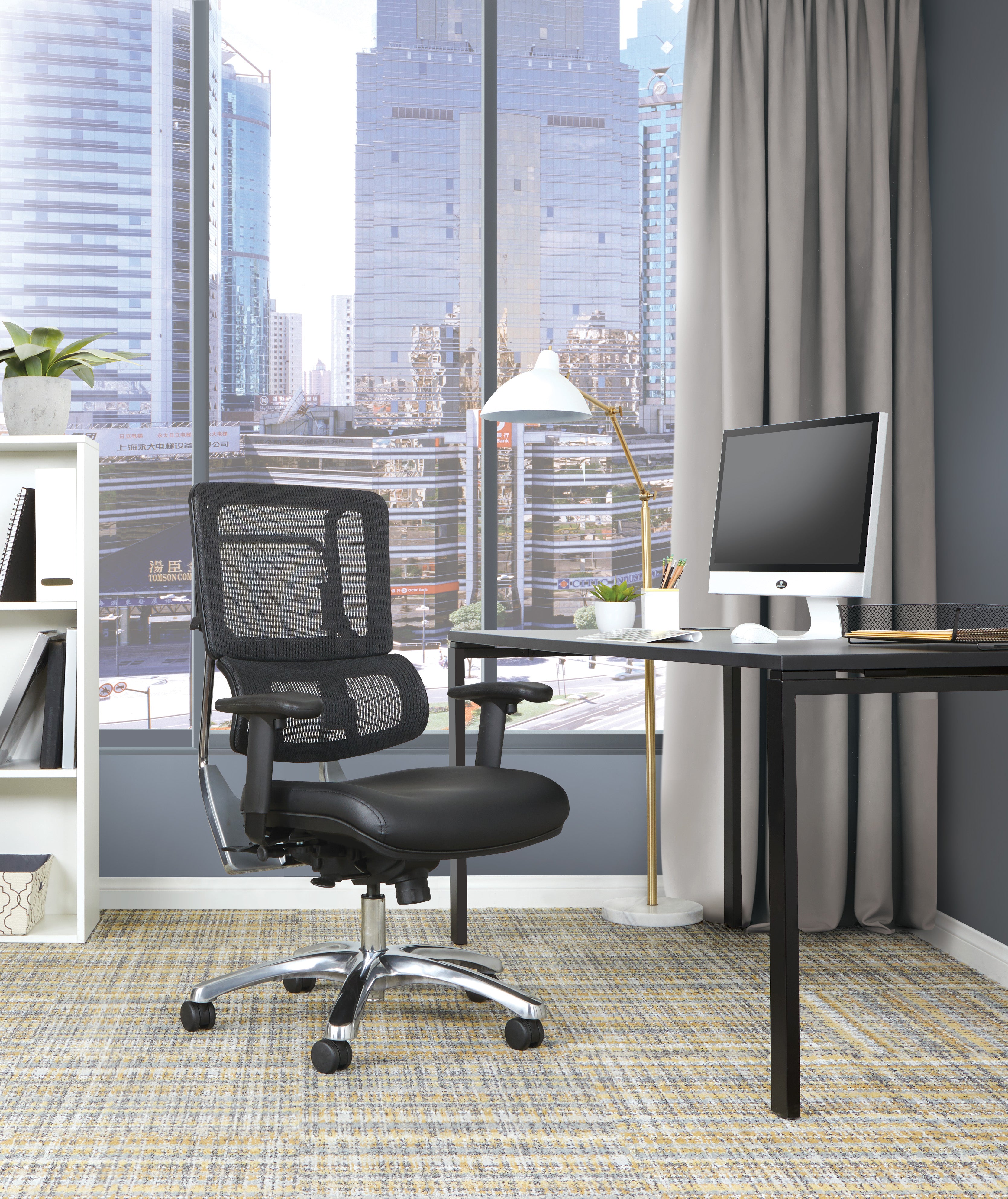 Vertical Black Mesh Back Chair
